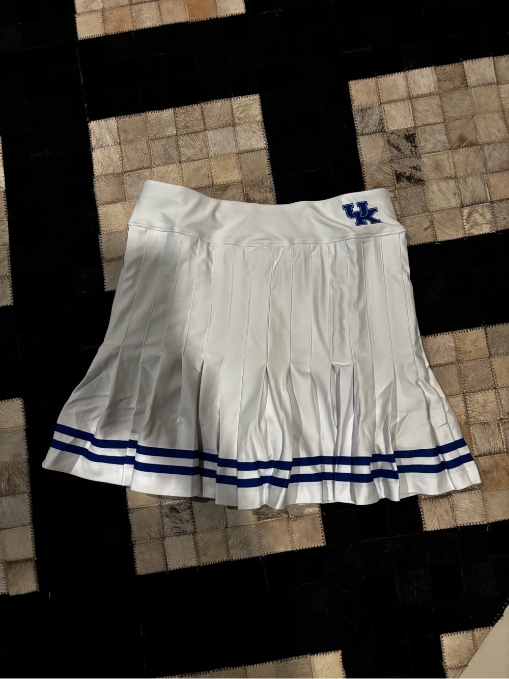 Sold out! 💙 White Pleated Skater Skirt with Blue Stripe and UK Wildcats Logo